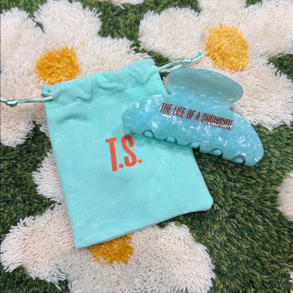 Taylor Swift The Life of a Showgirl Hair Clip Claw Official Merch Teal